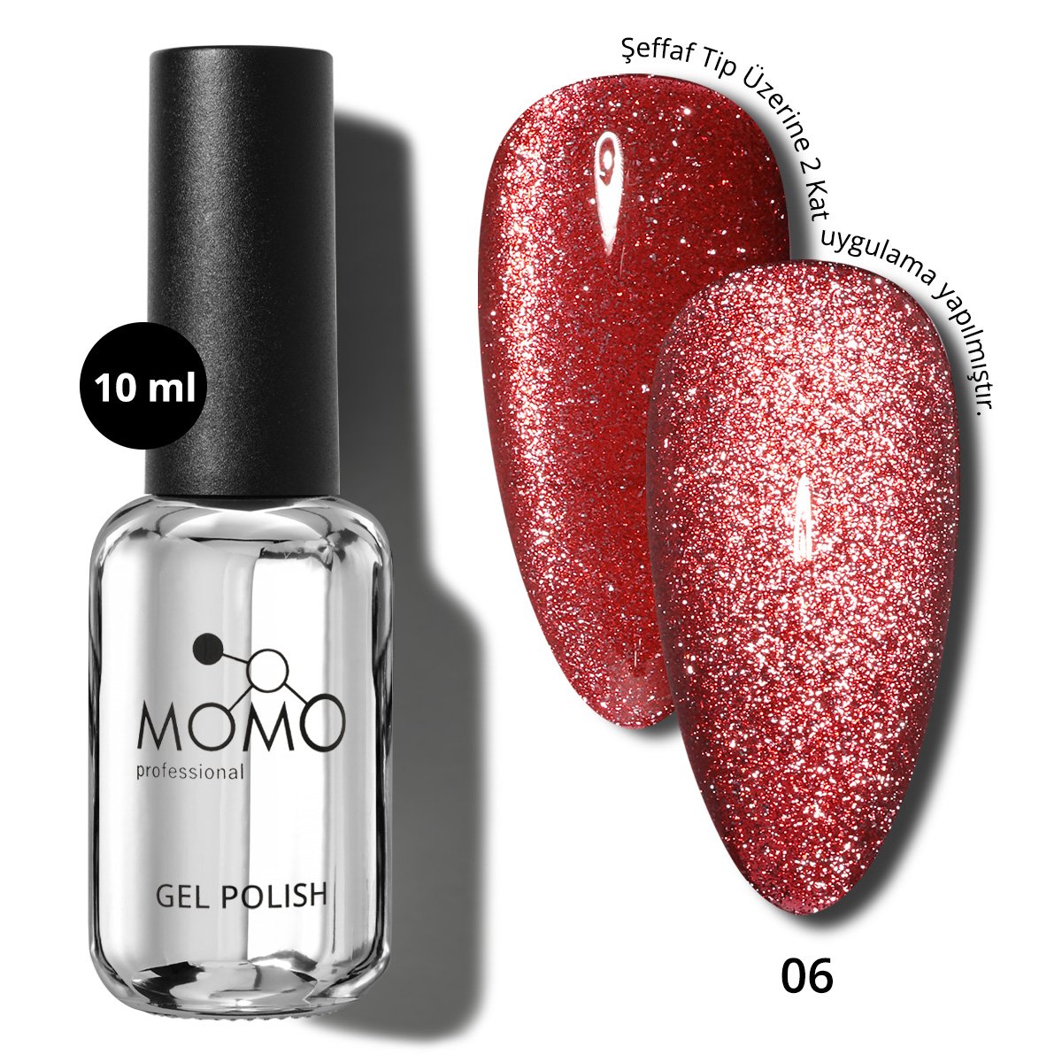 FlashCatEye-Kare-06-01 Momo Professional Kalıcı Oje FlashCatEye-Kare-06 - 10 ml - Görsel 1
