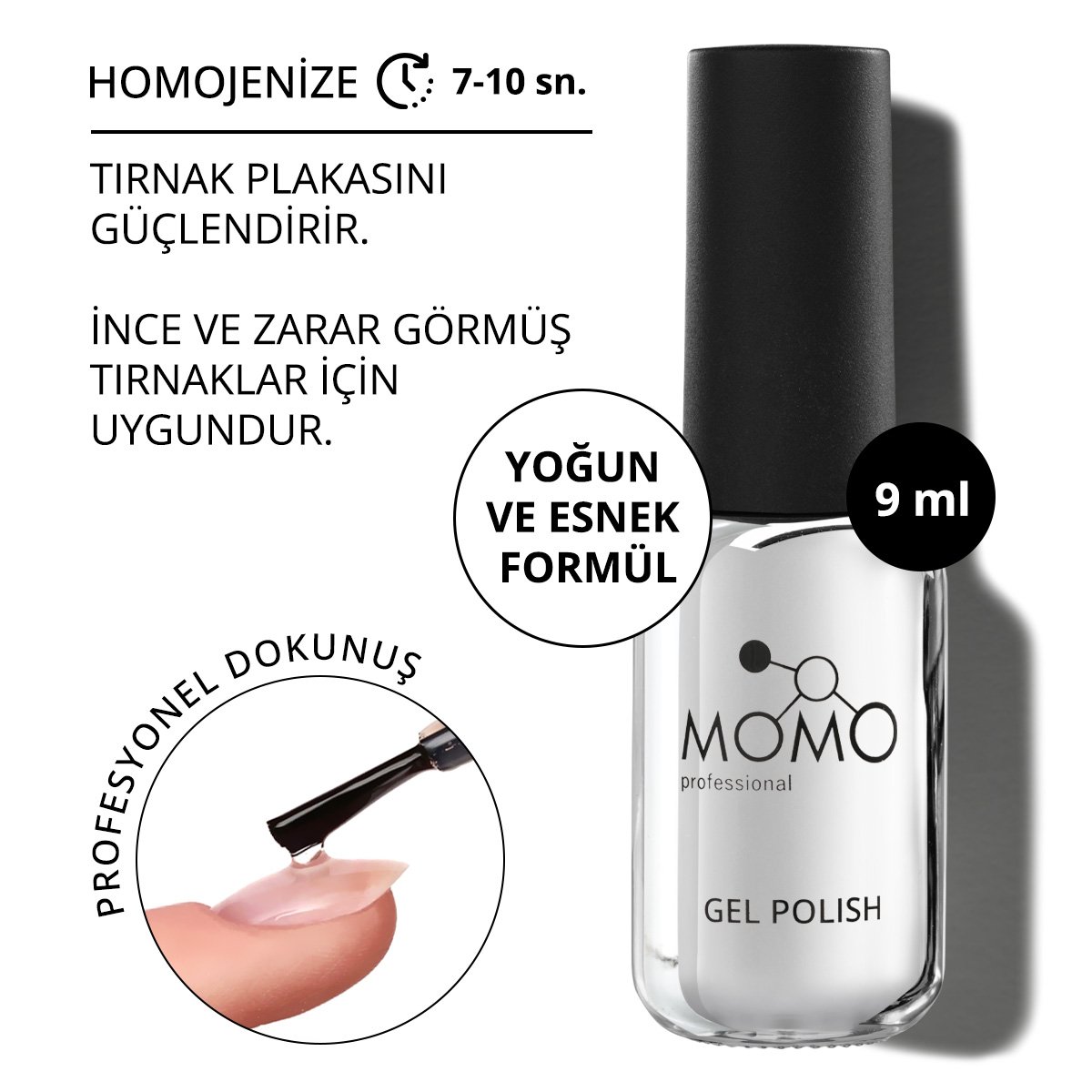 Rubber-Base-Coat-Kare-01 Momo Professional Kalıcı Oje Rubber-Base-Coat-Kare - 10 ml - Görsel 1